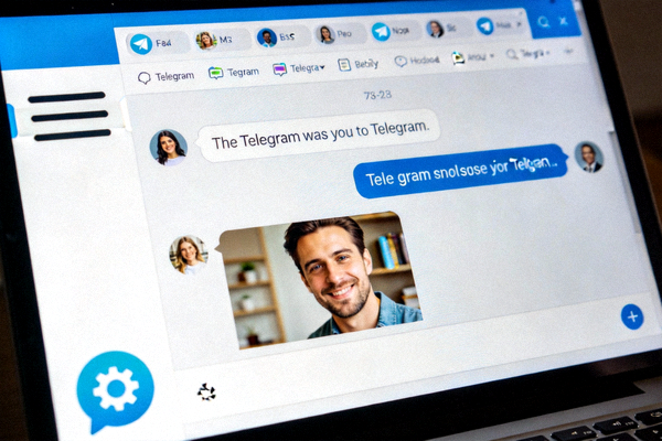 Telegram电脑版主界面截图，展示左上角的三条横线菜单图标和底部的设置齿轮图标位置