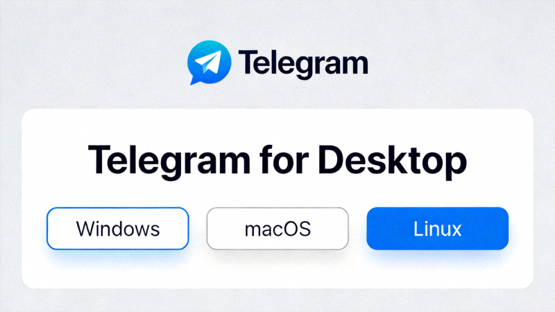 Telegram官方网站桌面版下载页面截图，显示Windows、macOS和Linux的下载按钮