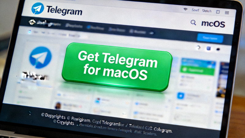 Telegram官方网站macOS版下载页面截图，显示绿色的Get Telegram for macOS按钮