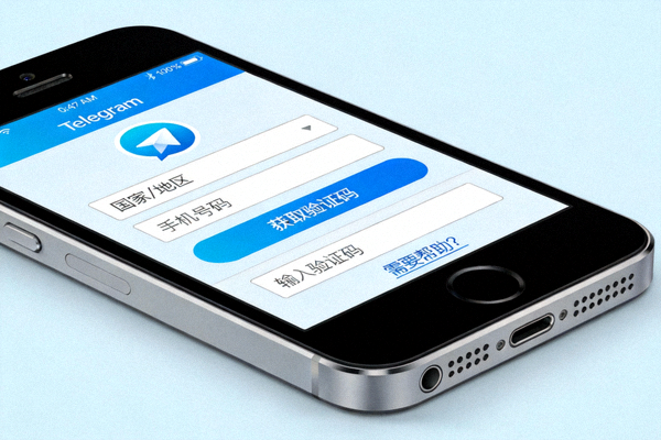 Telegram手机端登录步骤截图：显示输入手机号码和验证码的界面