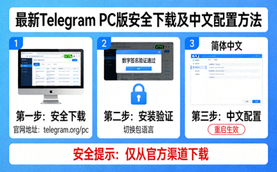 最新Telegram PC版安全下载及中文配置方法配图，强调安全验证